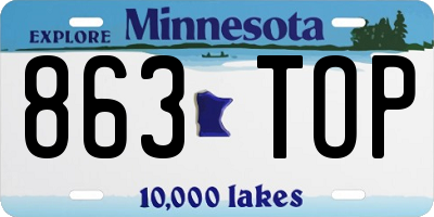 MN license plate 863TOP