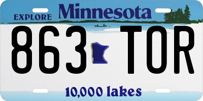 MN license plate 863TOR