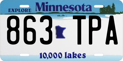 MN license plate 863TPA