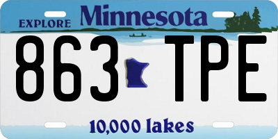 MN license plate 863TPE