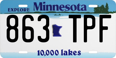 MN license plate 863TPF