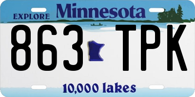 MN license plate 863TPK