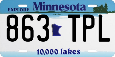 MN license plate 863TPL