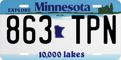 MN license plate 863TPN