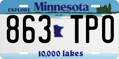 MN license plate 863TPO