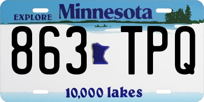 MN license plate 863TPQ