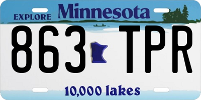 MN license plate 863TPR