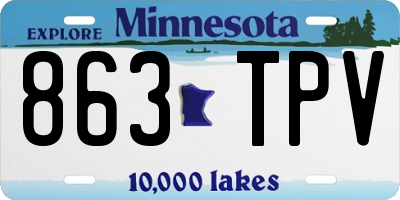 MN license plate 863TPV