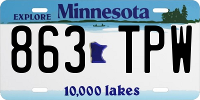 MN license plate 863TPW