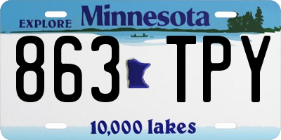 MN license plate 863TPY