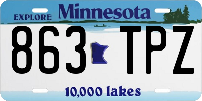 MN license plate 863TPZ