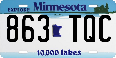 MN license plate 863TQC