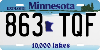 MN license plate 863TQF