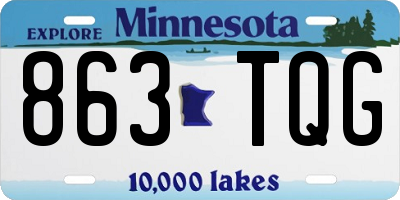 MN license plate 863TQG