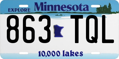 MN license plate 863TQL