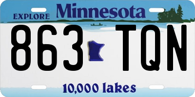 MN license plate 863TQN