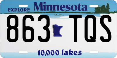 MN license plate 863TQS