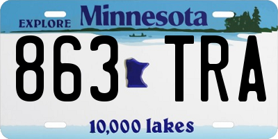 MN license plate 863TRA