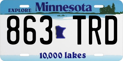 MN license plate 863TRD