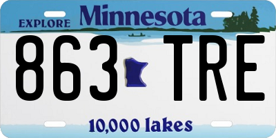 MN license plate 863TRE