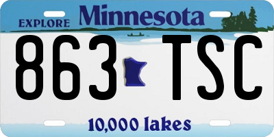 MN license plate 863TSC