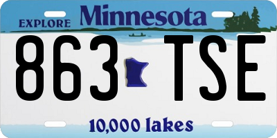 MN license plate 863TSE