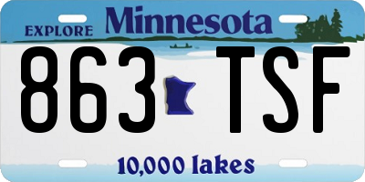 MN license plate 863TSF