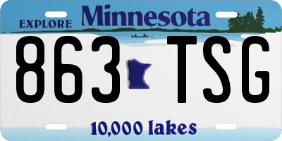 MN license plate 863TSG