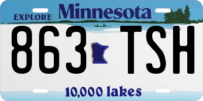 MN license plate 863TSH