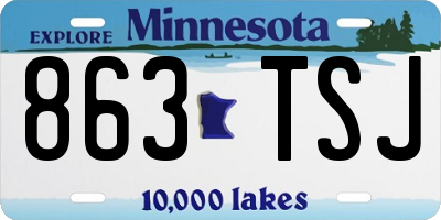 MN license plate 863TSJ