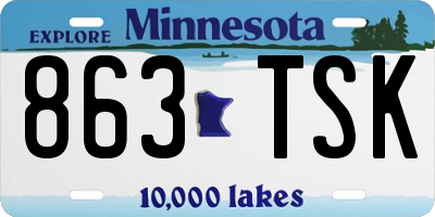 MN license plate 863TSK