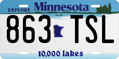 MN license plate 863TSL