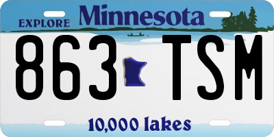 MN license plate 863TSM