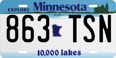 MN license plate 863TSN