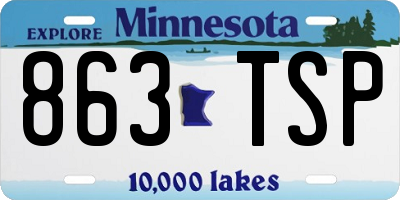 MN license plate 863TSP