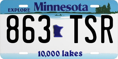 MN license plate 863TSR
