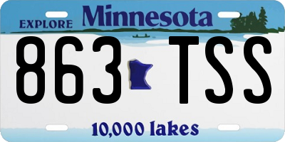 MN license plate 863TSS