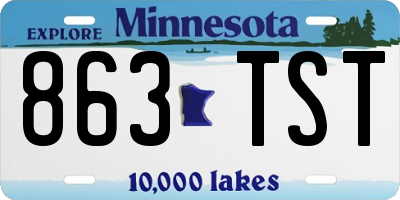 MN license plate 863TST