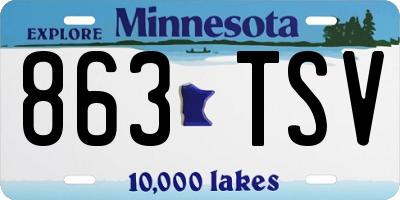 MN license plate 863TSV