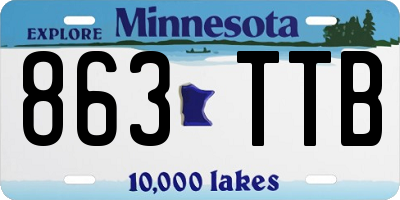 MN license plate 863TTB