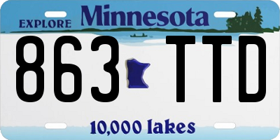 MN license plate 863TTD