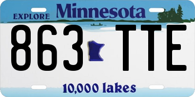 MN license plate 863TTE