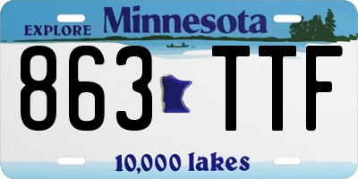 MN license plate 863TTF