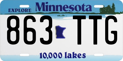 MN license plate 863TTG
