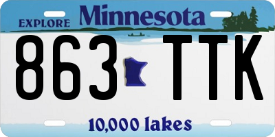 MN license plate 863TTK