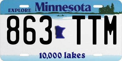 MN license plate 863TTM