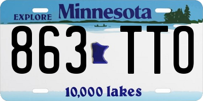 MN license plate 863TTO