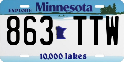 MN license plate 863TTW