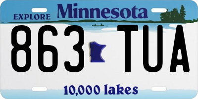 MN license plate 863TUA