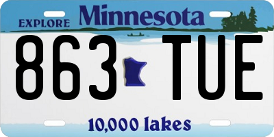 MN license plate 863TUE